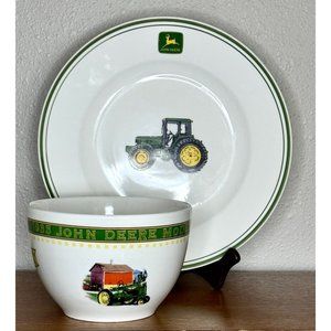 Gibson JOHN DEERE 6-1/2 in Bowl and 11 in Plate Collectible Dishes